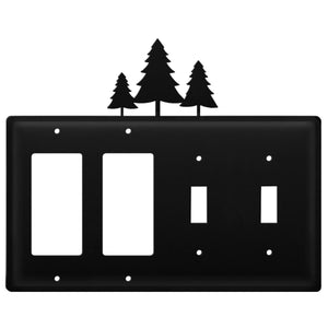 Quad Pine Trees Double GFI and Double Switch Cover CUSTOM Product