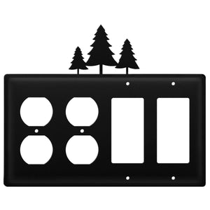 Quad Pine Trees Double Outlet and Double GFI Cover CUSTOM Product