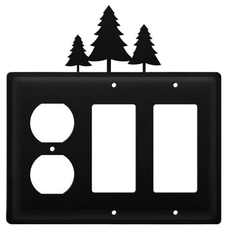 Triple Pine Trees Single Outlet and Double GFI Cover CUSTOM Product