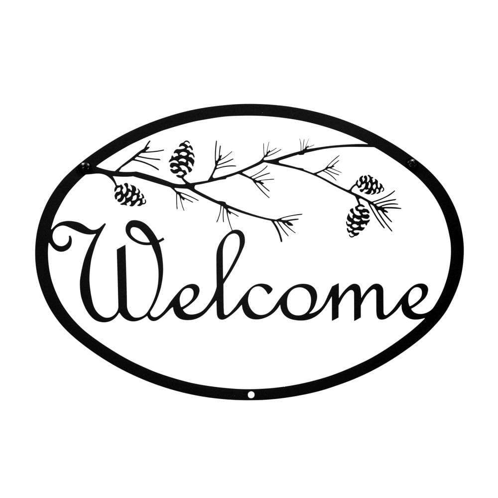 Pinecone Welcome Sign