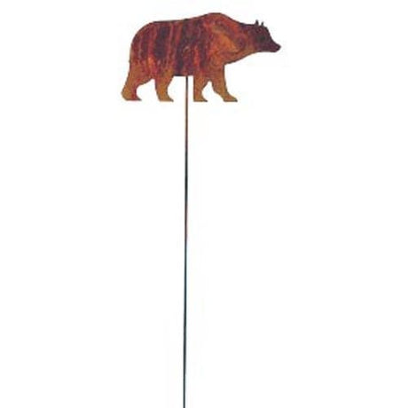 Bear Rusted Garden Stake