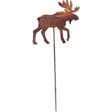 Moose Rusted Garden Stake