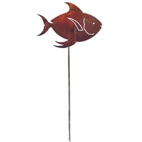 Tropical Fish Rusted Garden Stake