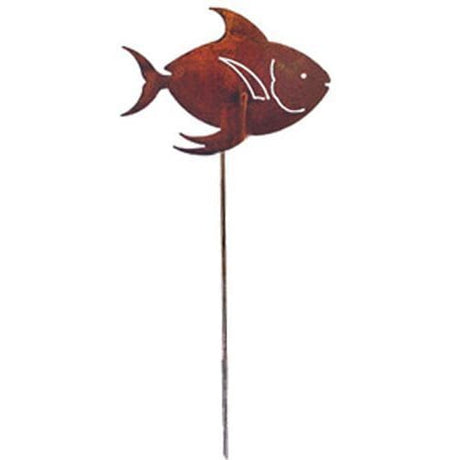 Tropical Fish Rusted Garden Stake