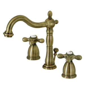 Kingston Brass KB1973AX Heritage Widespread Bathroom Faucet with Brass Pop-Up, Antique Brass