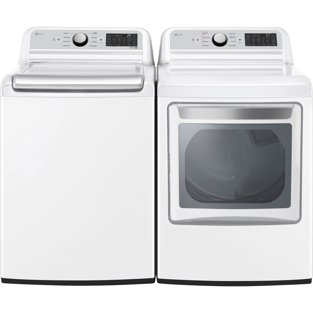 LG WT7400CW-E-KIT 5.5 CF Top Load Washer (WT7400CW) & 7.3 CF Electric Dryer (DLE7400WE)