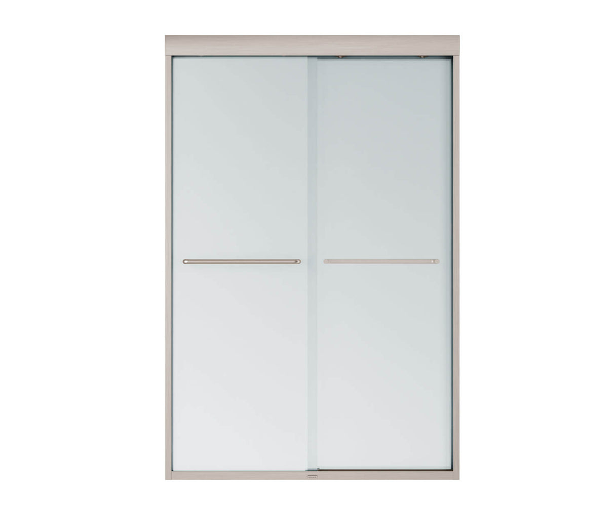 MAAX 135663-978-305-000 Aura 43-47 x 71 in. 6 mm Bypass Shower Door for Alcove Installation with Frosted glass in Brushed Nickel