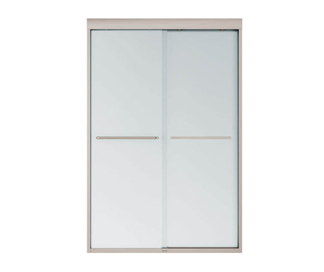 MAAX 135663-978-305-000 Aura 43-47 x 71 in. 6 mm Bypass Shower Door for Alcove Installation with Frosted glass in Brushed Nickel