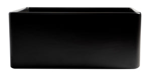 Black Matte Smooth Apron 24" x 18" Single Bowl Fireclay Farm Sink