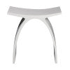 Arched White Matte Solid Surface Resin Bathroom / Shower Stool