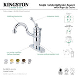 Kingston Brass KB1403BL Victorian Single-Handle Bathroom Faucet with Pop-Up Drain, Antique Brass