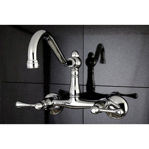 Kingston Brass KS3221BL Vintage 6" Adjustable Center Wall Mount Kitchen Faucet, Polished Chrome
