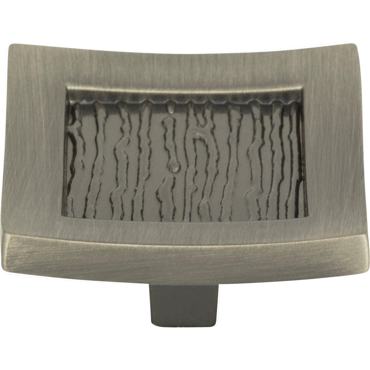Atlas Homewares Primitive Square Knob 1 1/2 Inch Brushed Nickel
