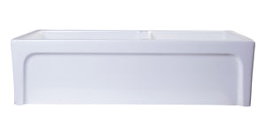 ALFI brand AB3618ARCH-W  36" White Arched Apron Thick Wall Fireclay Double Bowl Farm Sink