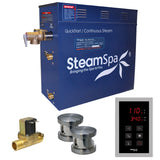 SteamSpa Oasis 10.5 KW QuickStart Acu-Steam Bath Generator Package with Built-in Auto Drain in Brushed Nickel OAT1050BN-A