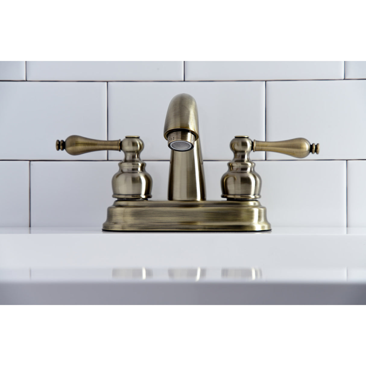 Kingston Brass KB5613AL Restoration 4 in. Centerset Bathroom Faucet, Antique Brass