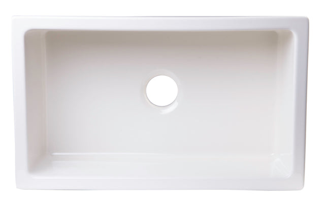 ALFI brand AB3018ARCH-B  30" Biscuit Arched Apron Thick Wall Fireclay Single Bowl Farm Sink