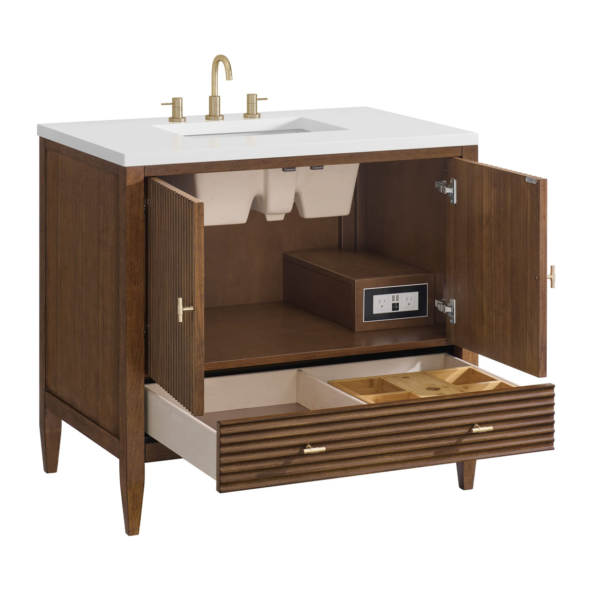 Myrrin 36" Vanity, Mid Century Walnut