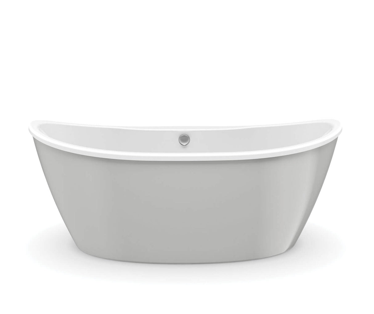 MAAX 106193-000-002-125 Delsia 6636 AcrylX Freestanding Center Drain Bathtub in White with Sterling Silver Skirt