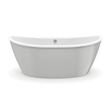 MAAX 106193-000-002-125 Delsia 6636 AcrylX Freestanding Center Drain Bathtub in White with Sterling Silver Skirt