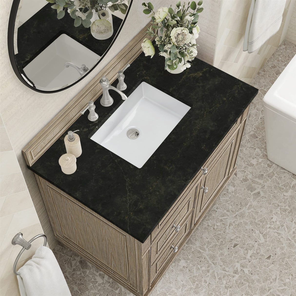 Lorelai 36" Single Vanity, Whitewashed Oak, w/ 3 CM Phantome Eclos Top