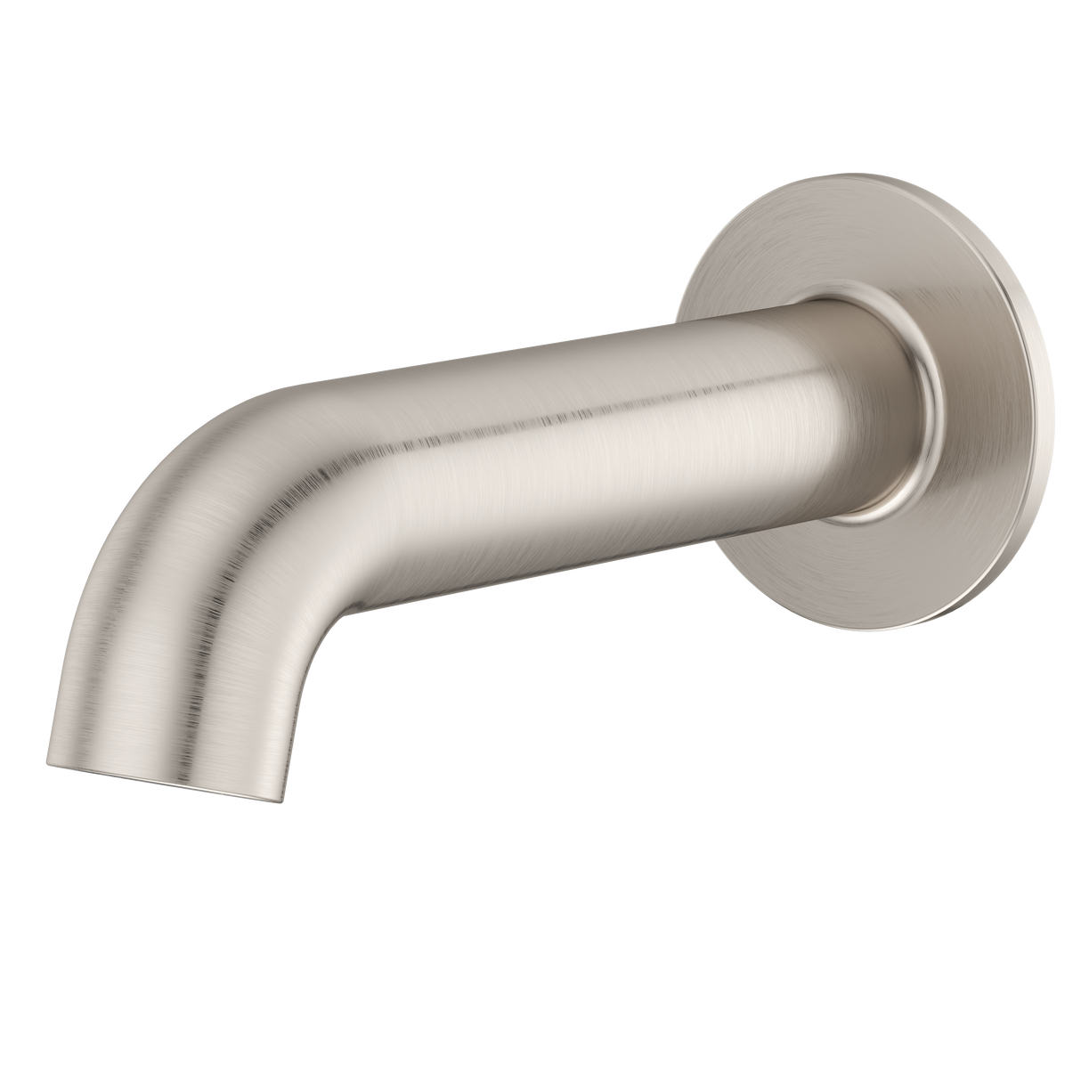 Modern Round Non-Diverting Tub Filler in Brushed Nickel