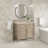 Lorelai 36" Single Vanity, Whitewashed Oak, w/ 3 CM Tajnar Eclos Top