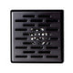 5" x 5" Black Matte Square Stainless Steel Shower Drain with Groove Holes