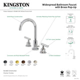 Kingston Brass FSC8923CML Manhattan Widespread Bathroom Faucet with Brass Pop-Up, Brushed Brass