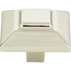 Atlas Homewares Trocadero Large Square Knob 1 1/2 Inch Polished Nickel