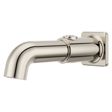 Modern Square Push Button Tub Spout in Polished Nickel