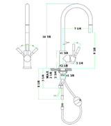ALFI brand AB2028-PSS Solid Polished Stainless Steel Single Hole Pull Down Kitchen Faucet
