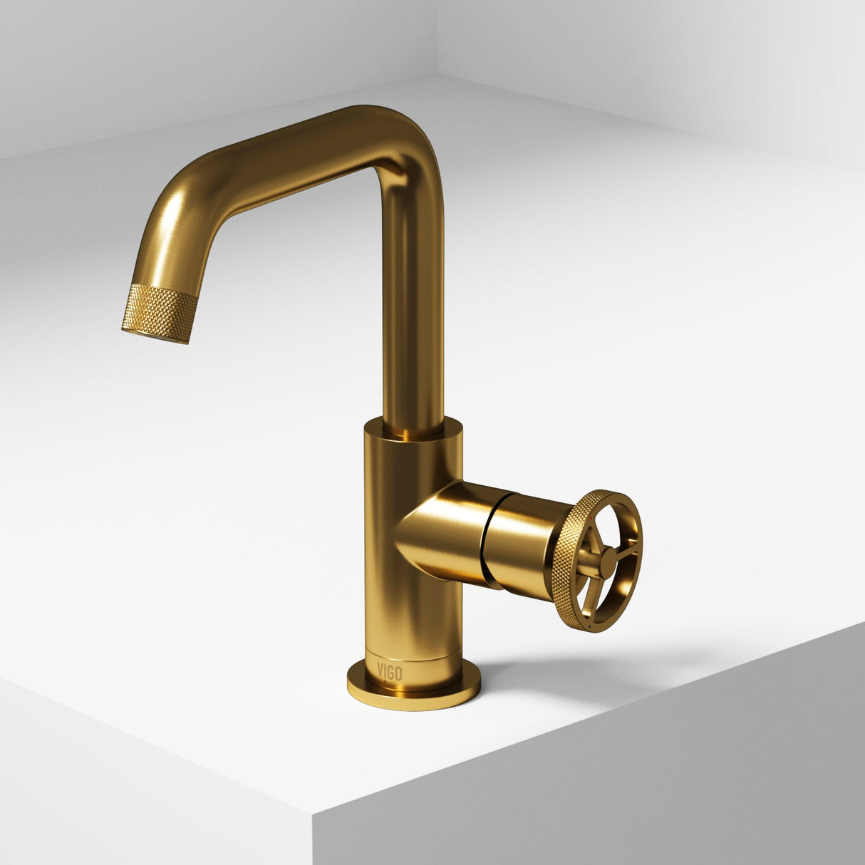 VIGO Cass Oblique Bathroom Faucet Matte Brushed Gold VG01047MG