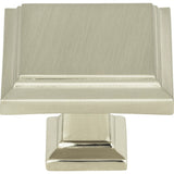 Atlas Homewares Sutton Place Square Knob 1 1/4 Inch Brushed Nickel