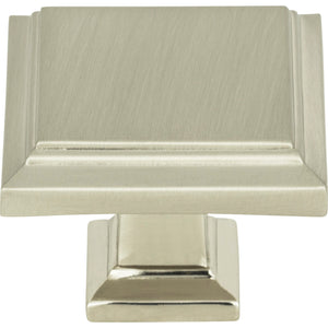 Atlas Homewares Sutton Place Square Knob 1 1/4 Inch Brushed Nickel