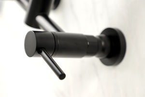 Gourmetier GS8180DL Concord 2-Handle Wall Mount Pull-Down Kitchen Faucet, Matte Black