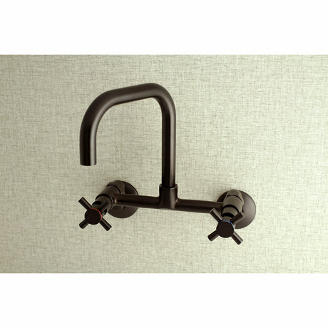 Kingston Brass KS413ORB Concord 8-Inch Adjustable Center Wall Mount Kitchen Faucet, Oil Rubbed Bronze