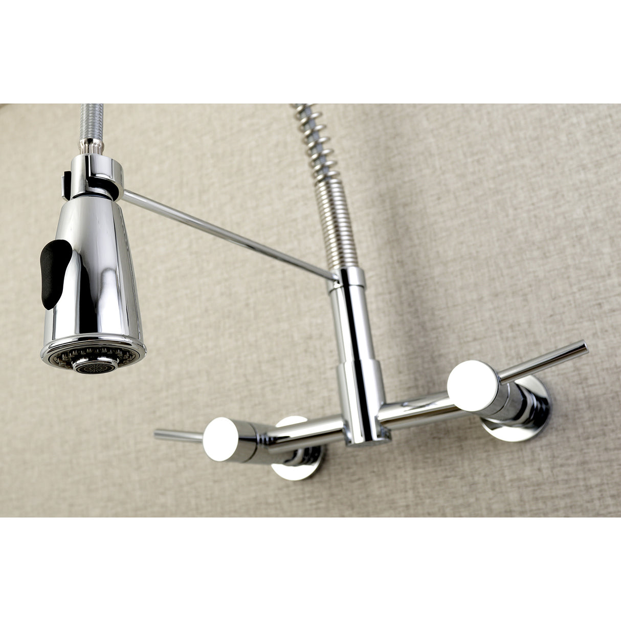 Gourmetier GS8281DL Concord 2-Handle Wall Mount Pull-Down Kitchen Faucet, Polished Chrome