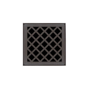 Infinity Drain XD 4-2P 4” x 4” XD 4 - Strainer - Criss-Cross Pattern & 2" Throat w/PVC Drain Body 2” Outlet
