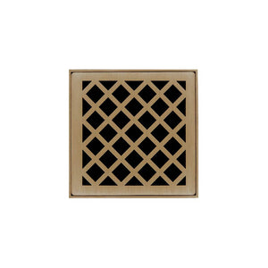 Infinity Drain XD 4-2P 4” x 4” XD 4 - Strainer - Criss-Cross Pattern & 2" Throat w/PVC Drain Body 2” Outlet