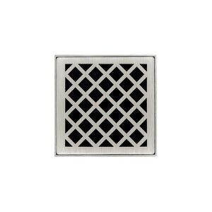 Infinity Drain XD 4-2P 4” x 4” XD 4 - Strainer - Criss-Cross Pattern & 2" Throat w/PVC Drain Body 2” Outlet
