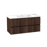 ANZZI VT-CT39-DB Conques 39 in W x 20 in H x 18 in D Bath Vanity in Dark Brown with Cultured Marble Vanity Top in White with White Basin