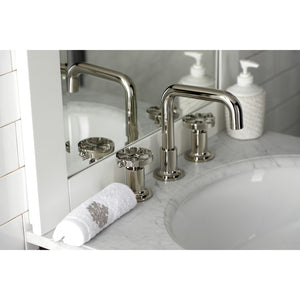 Kingston Brass KS142RXPN Belknap Widespread Bathroom Faucet with Push Pop-Up, Polished Nickel