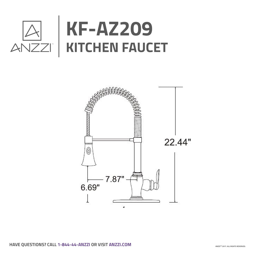 ANZZI KF-AZ209ORB Bastion Single-Handle Standard Kitchen Faucet in Oil Rubbed Bronze