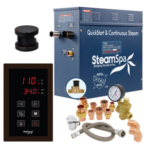 SteamSpa Premium 9 KW QuickStart Acu-Steam Bath Generator Package with Built-in Auto Drain in Oil Rubbed Bronze PRT900OB-A