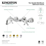 Kingston Brass KS3123NX Hamilton Two-Handle Wall Mount Bathroom Faucet, Antique Brass