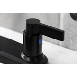Kingston Brass FB7790NDLSP NuvoFusion 8-Inch Centerset Kitchen Faucet with Sprayer, Matte Black