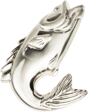 Atlas Homewares Fish Knob 2 1/4 Inch Brushed Nickel
