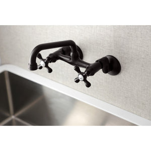 Kingston Brass KS213ORB Kingston Two Handle Wall Mount Kitchen Faucet, Oil Rubbed Bronze