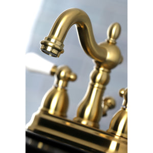 Kingston Brass KB1607PL Heritage 4 in. Centerset Bathroom Faucet, Brushed Brass